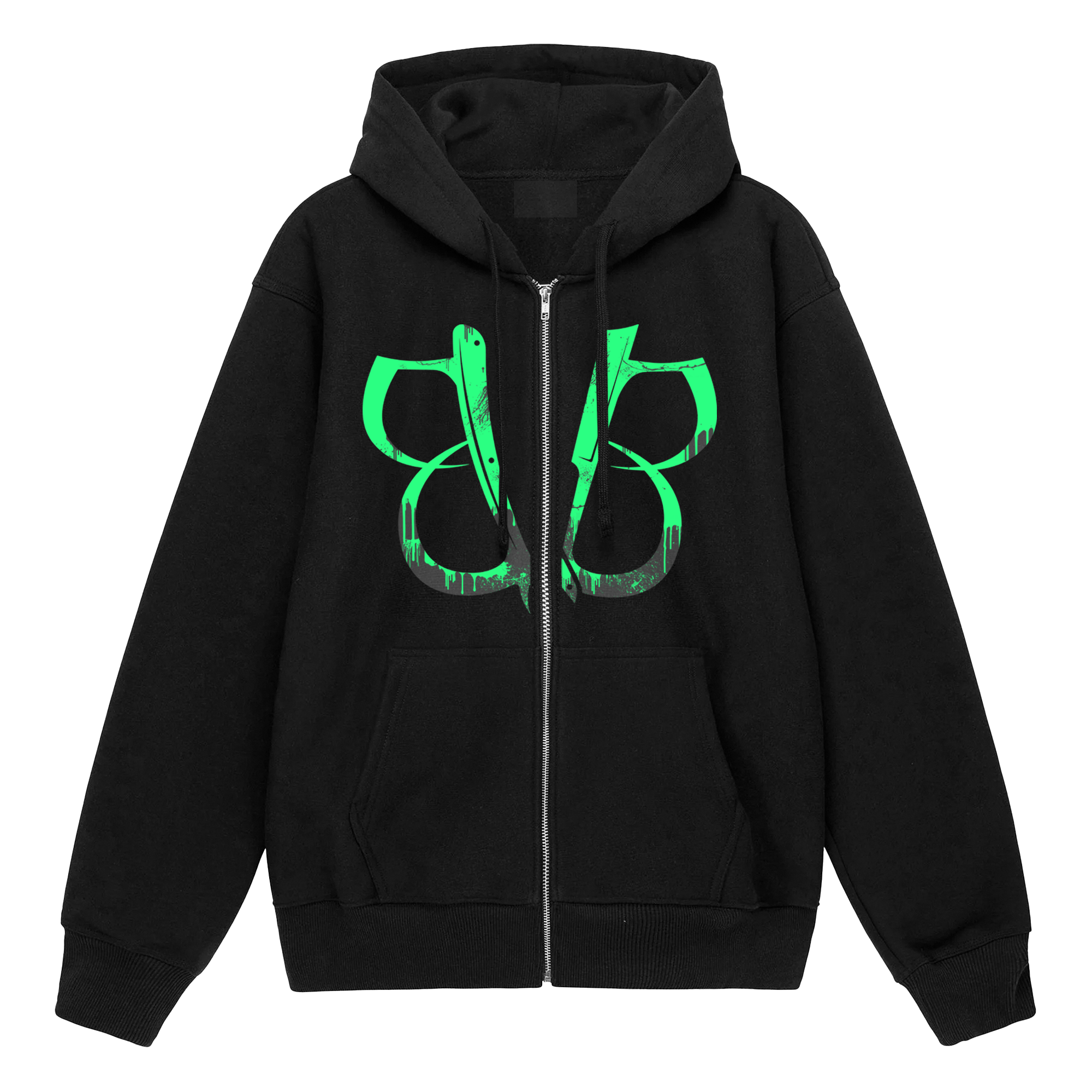 Black Veil Brides X Kerrang GLOW IN DARK ZIPPER Hoodie Charcoal