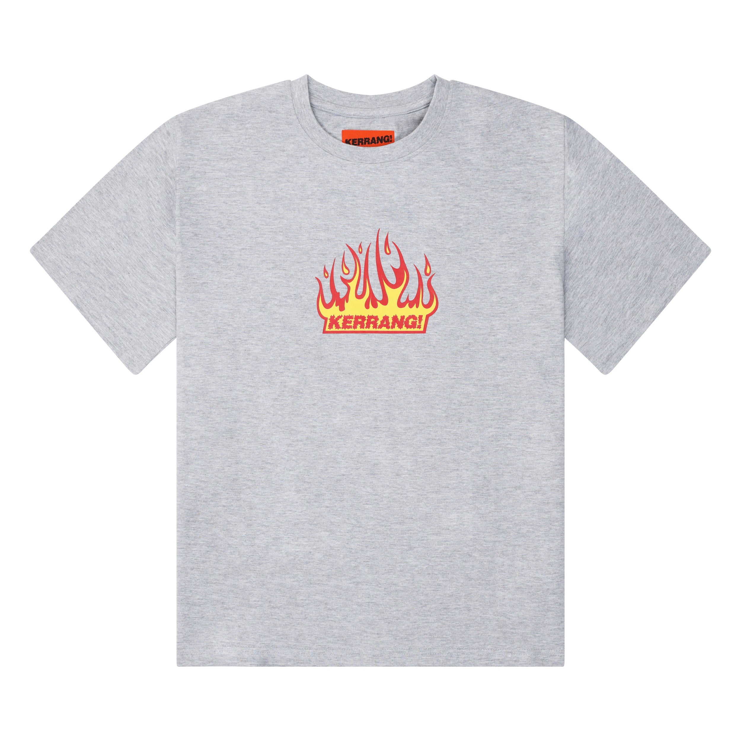 KERRANG! FLAMES T-SHIRT - GREY MARL – KERRANG! STORE