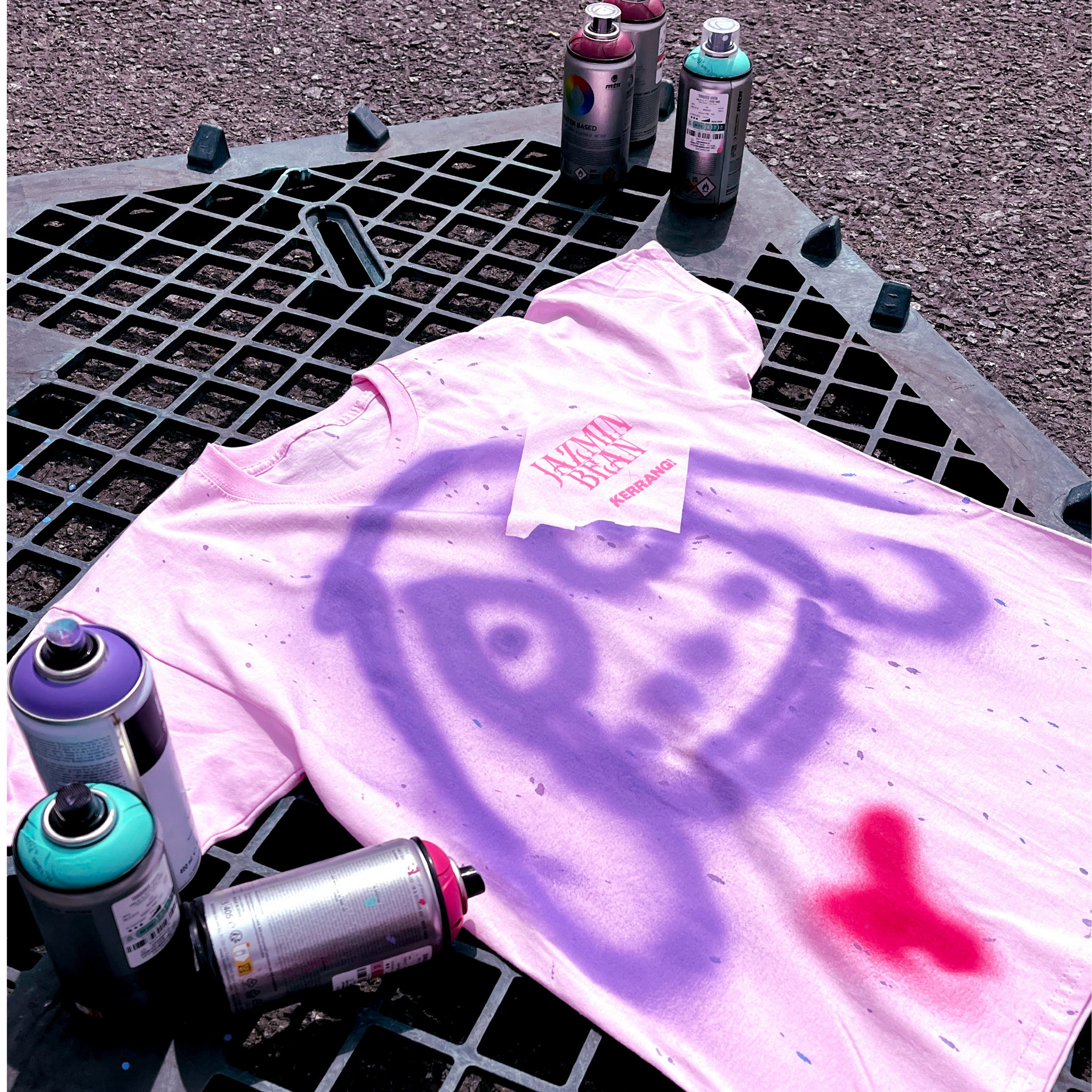 JAZMIN BEAN HAND PAINTED TEE - PINK